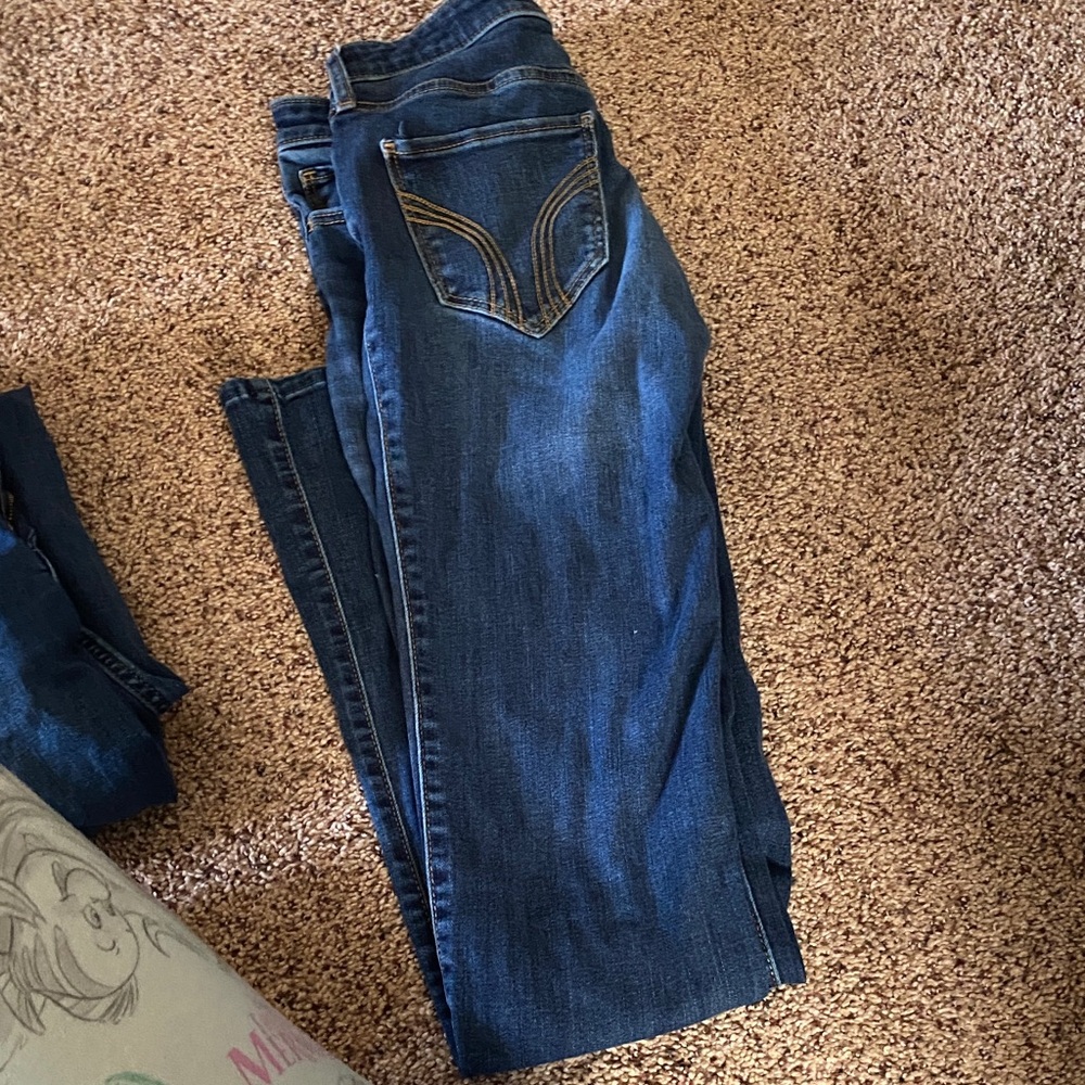 Hollister Women's Dark Blue Bootcut Jeans